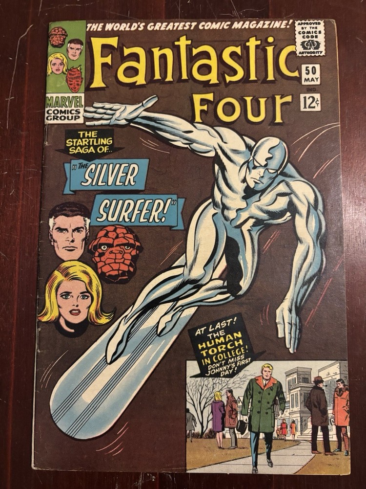 Fantastic Four #50 F/VF 7.0 Silver Surfer Galactus Kirby OW KEY NICE **LOOK**
