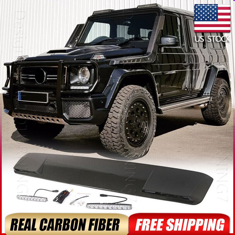 For Mercedes W463 G-Class G550 G63 2004-2018 Real Carbon Front Roof Spoiler Wing