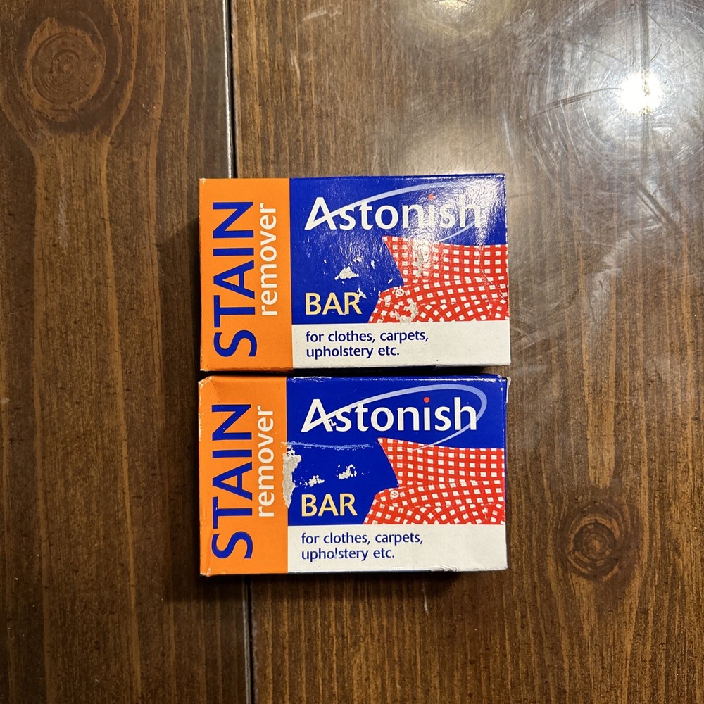 (2) Astonish Stain Remover Bar Clothes Laundry Carpets Upholstery 2.5oz 75g New