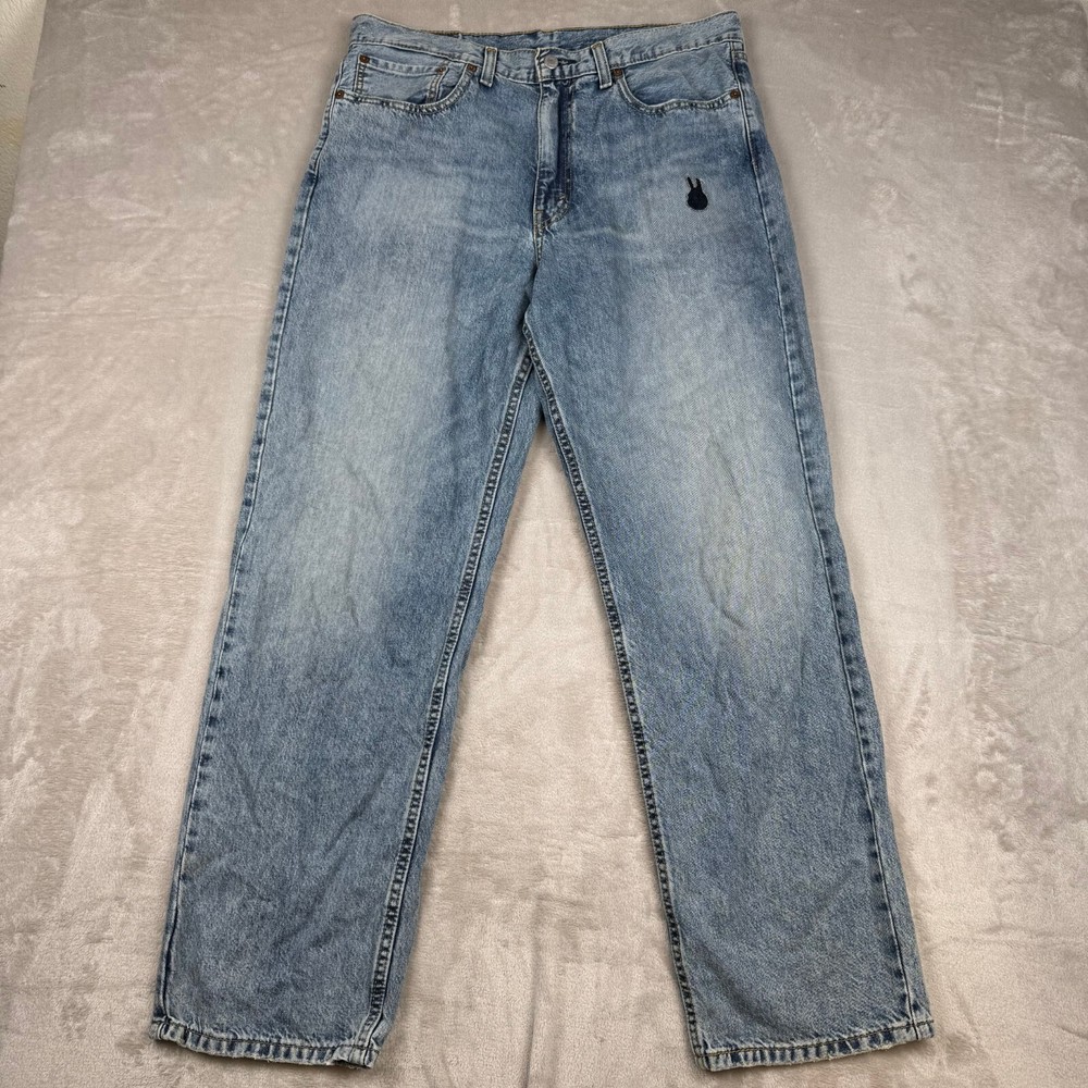 Levis Stay Loose Baggy Jeans Y2K Denim Peace Sun Blue Mens 34x32 Vintage Relaxed Fit