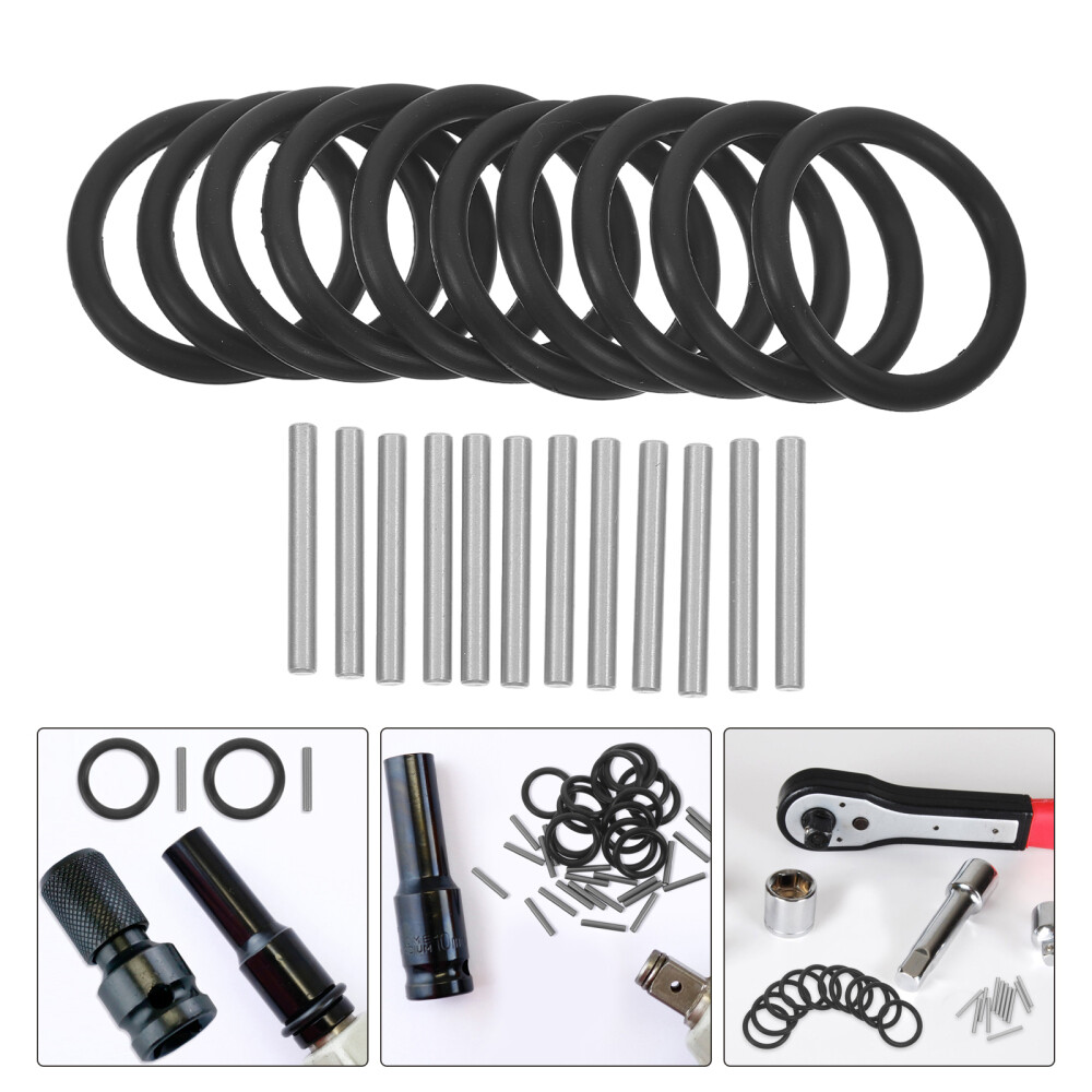 10 Set Impact Driver Socket Attachment Replacement Rubber Ring And Pin Set