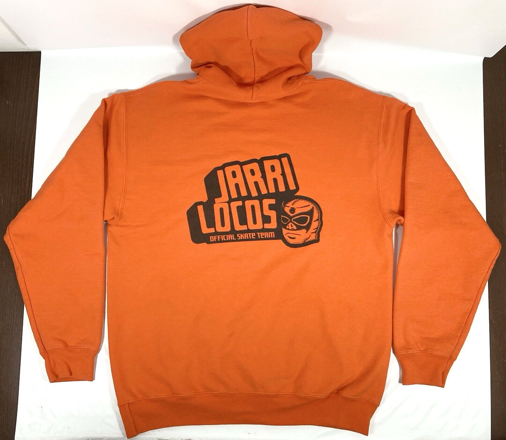 Jarritos Jarri Locos Skate Team Official Los Angeles Orange Black Hoodie Men L