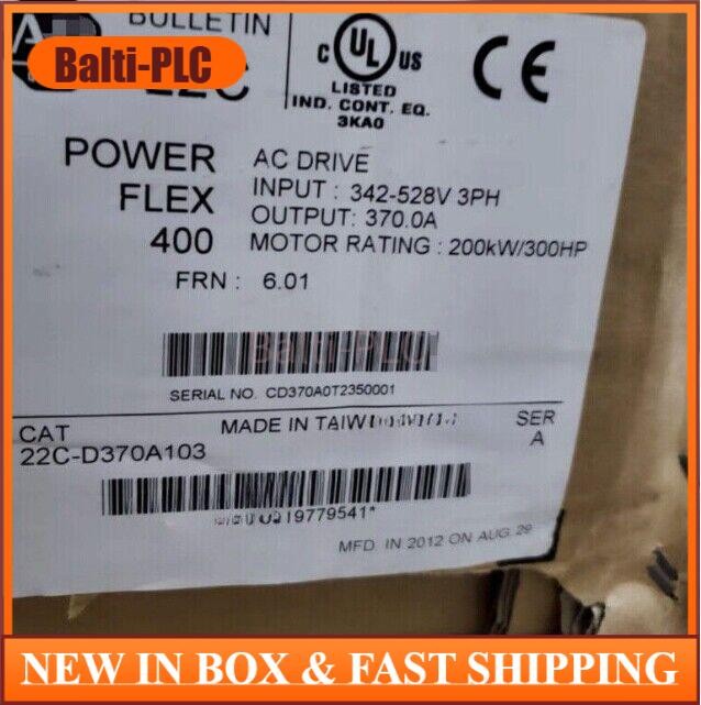 Allen Bradley 22CD370A103 PowerFlex 400- 200 kW (300 HP) AC Drive 22C-D370A103