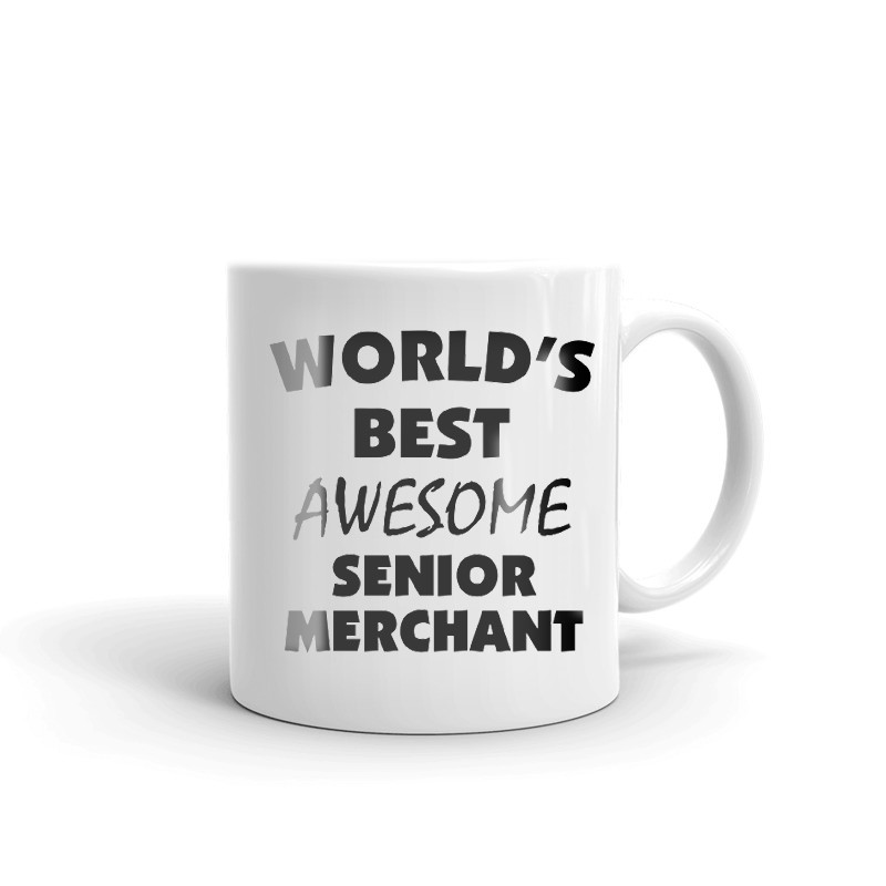 World's Best Awesome Senior Merchant Coffee Tea Ceramic Mug Office Work Cup Gift