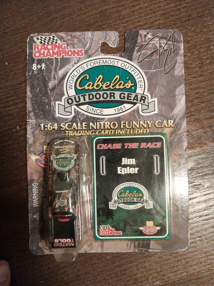 Racing Champions 2001  Cabelas Jim Eplar Funny Car & Card 