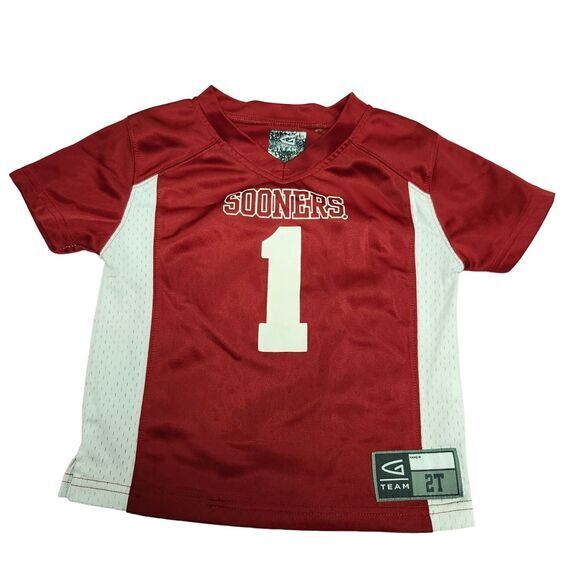 Oklahoma Sooners #1 Red White Football Jersey Youth 2T Team Apparel