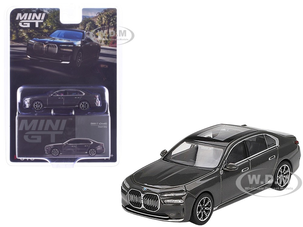BMW I7 XDRIVE60 DRAVIT GRAY 1/64 DIECAST MODEL CAR BY MINI GT MGT00818