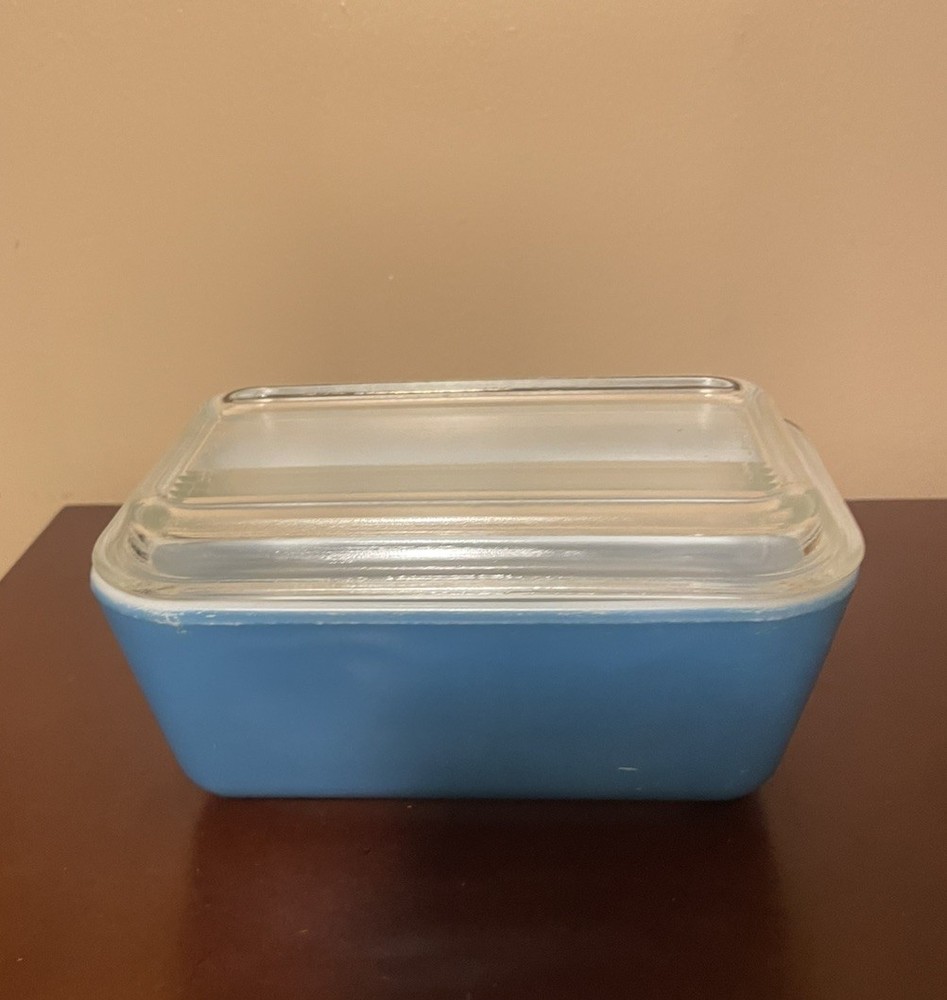 Vintage Pyrex #0502 Aqua Blue Ovenware /Refrigerator Dish & Ribbed Lid #502-C