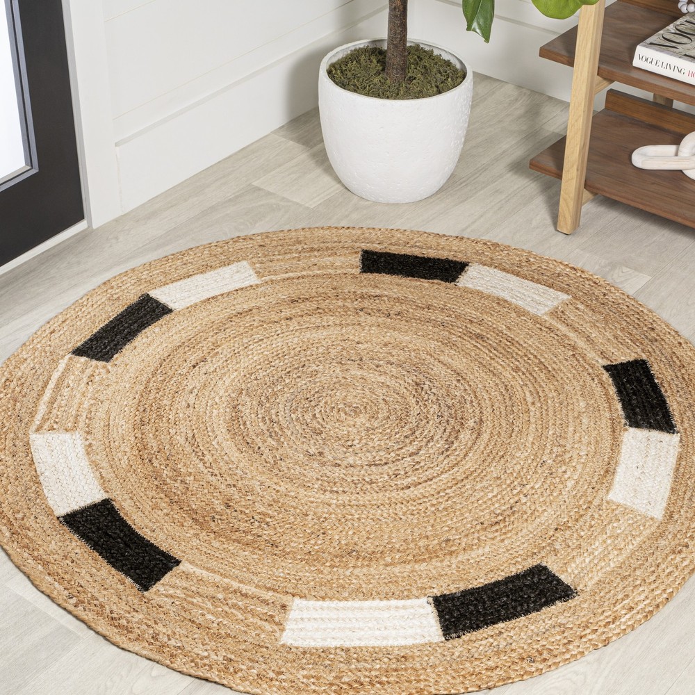 JONATHAN Y Ansa Collection 5x5 Jute Power Loom Rug in Natural