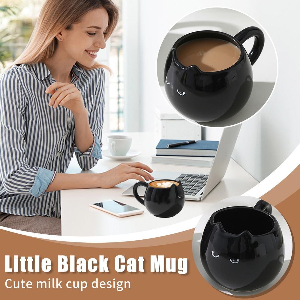 Cute Ceramic Cat Shaped Mug, Creative Hand Painted Coffee Milk Tea Cups Nov GXX