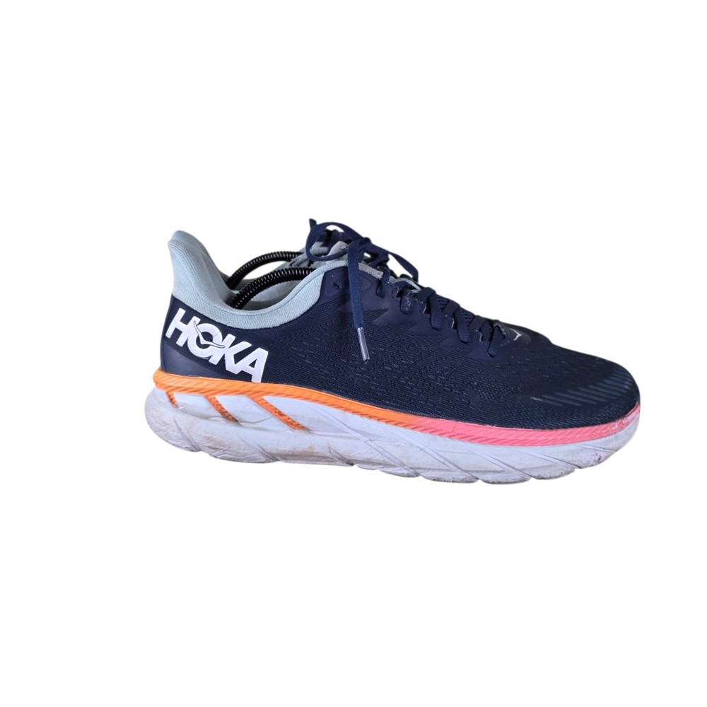 HOKA ONE ONE CLIFTON 7 Womens Sz 11 Black Iris Blue Haze Athletic Running Shoes