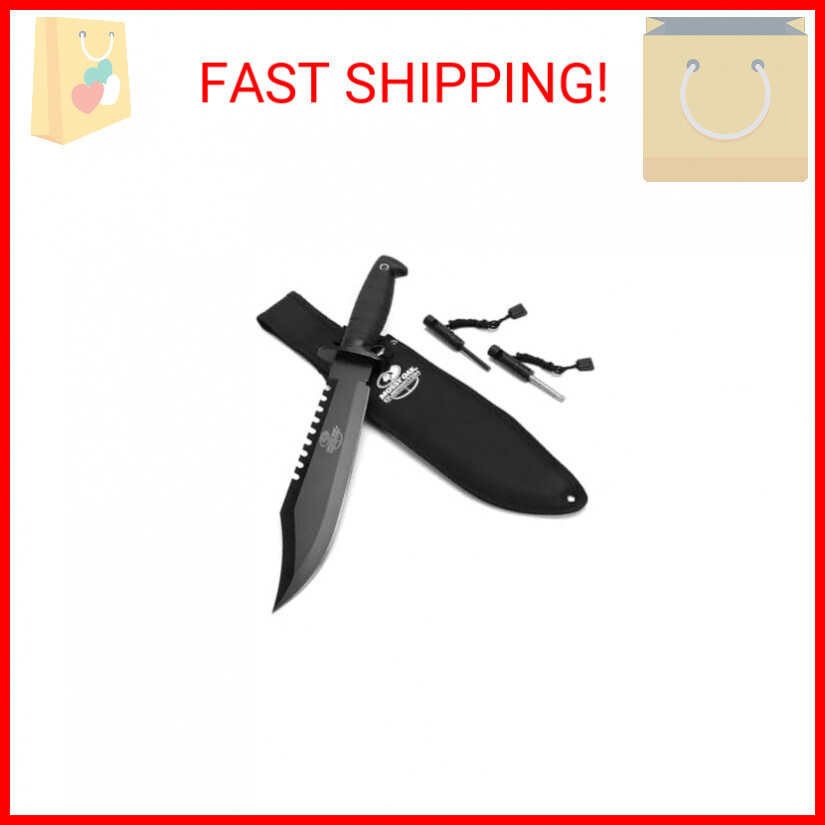 Mossy Oak 15-Inch Tactical Bowie Hunting Knife with Sheath