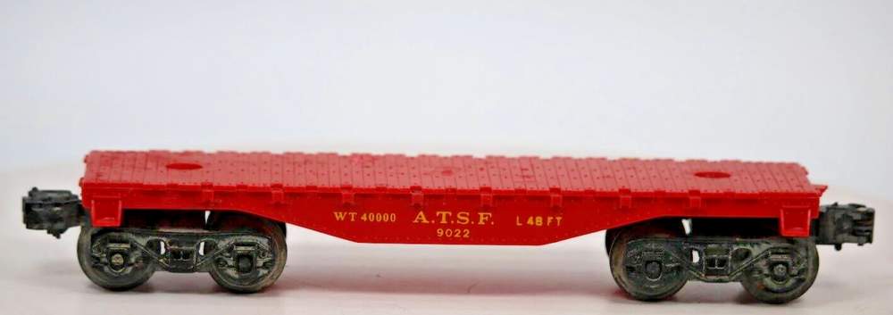 Lionel O Gauge 1:48 Post War ATSF 9022 Red Flatcar