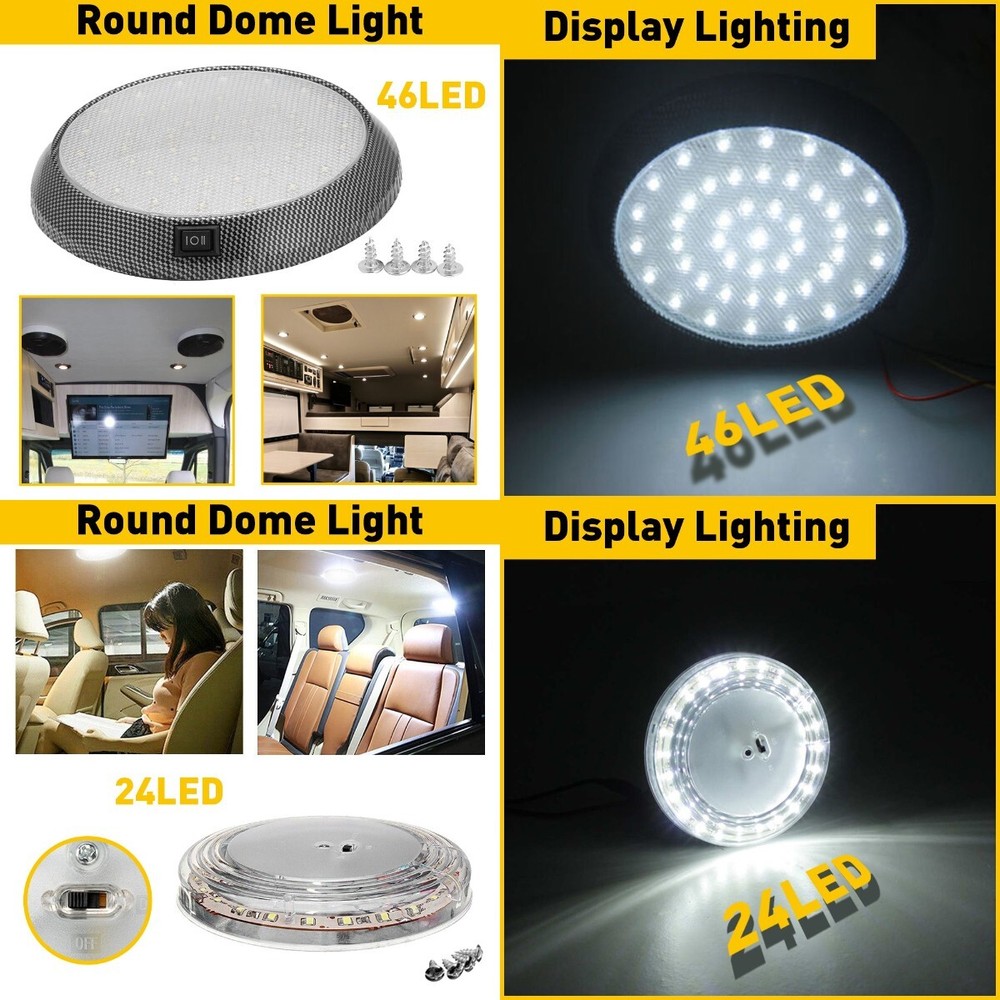 Universal 12V LED 46 Auto Truck Dome Interior Roof Light Ceiling White Lamps M