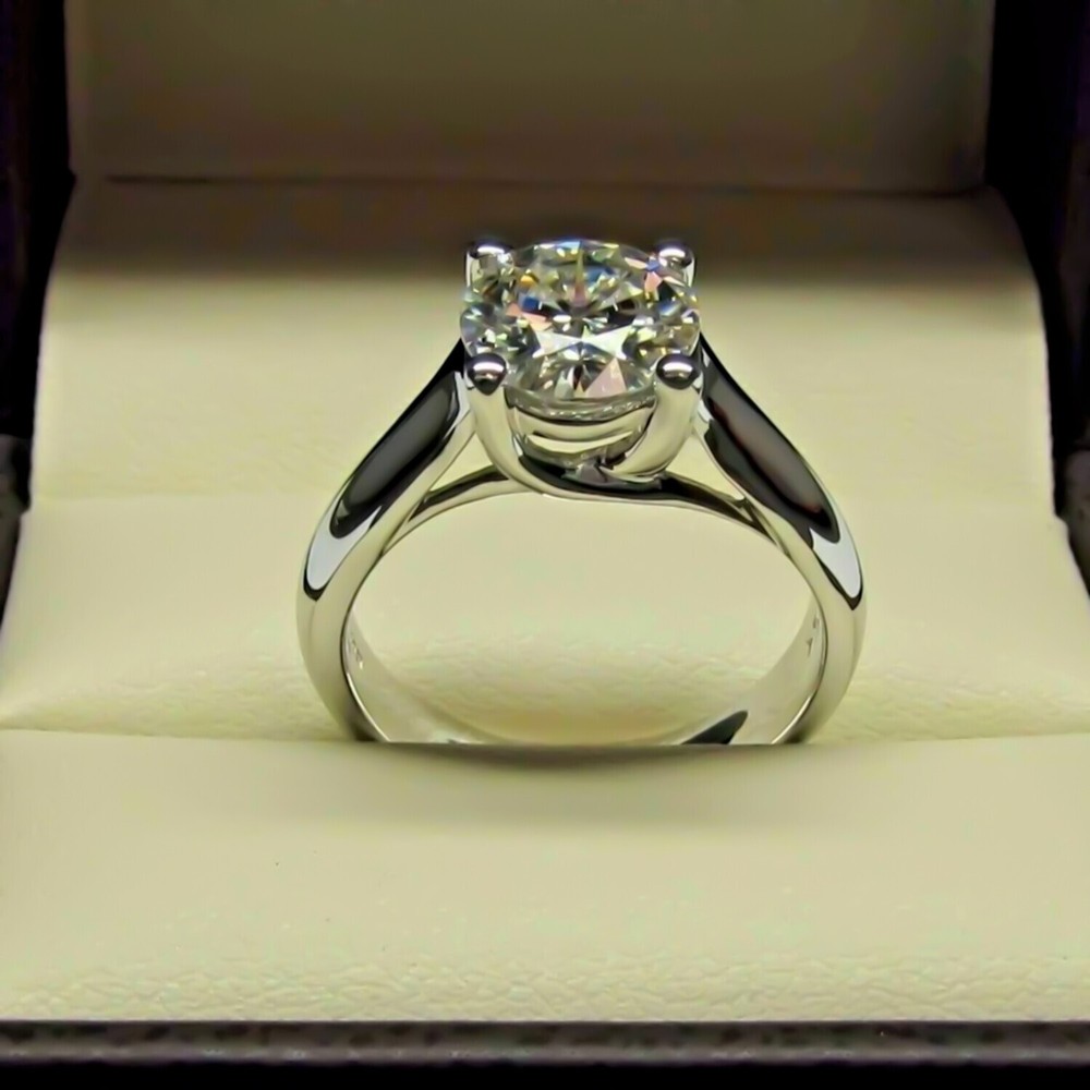 3.30 Ct Round Cut White Diamond Halo Ring in 925 Silver Gift for Engagement