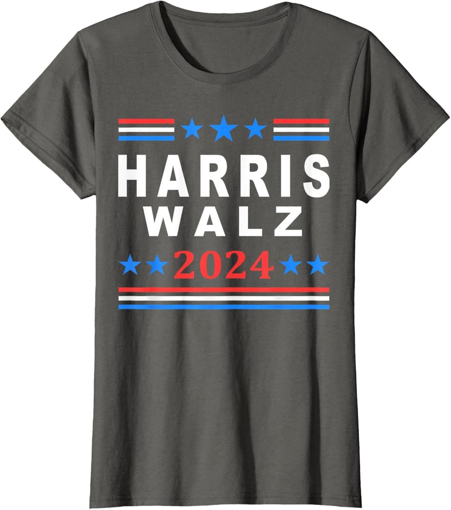 Election 2024 For Democracy Kamala Harris Vs Tim Ladies' Crewneck T-Shirt