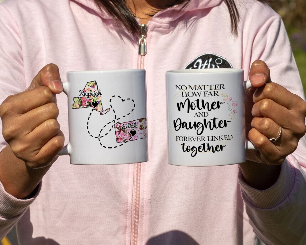Taza Forever Linked Personalizada Madre Hija Taza Larga Distancia Tazas Mudanza