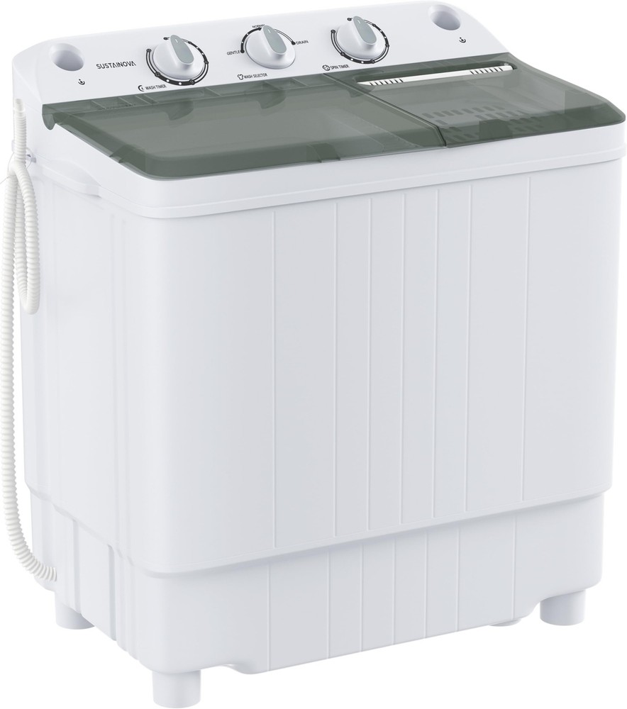 Compact Twin Tub Portable Washer with 9.9 Lbs Total Capacity