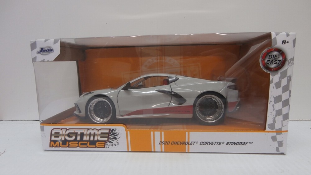 Jada 1:24 BigTime Muscle 2020 Gray Chevrolet Corvette Stingray C8 Model 33045