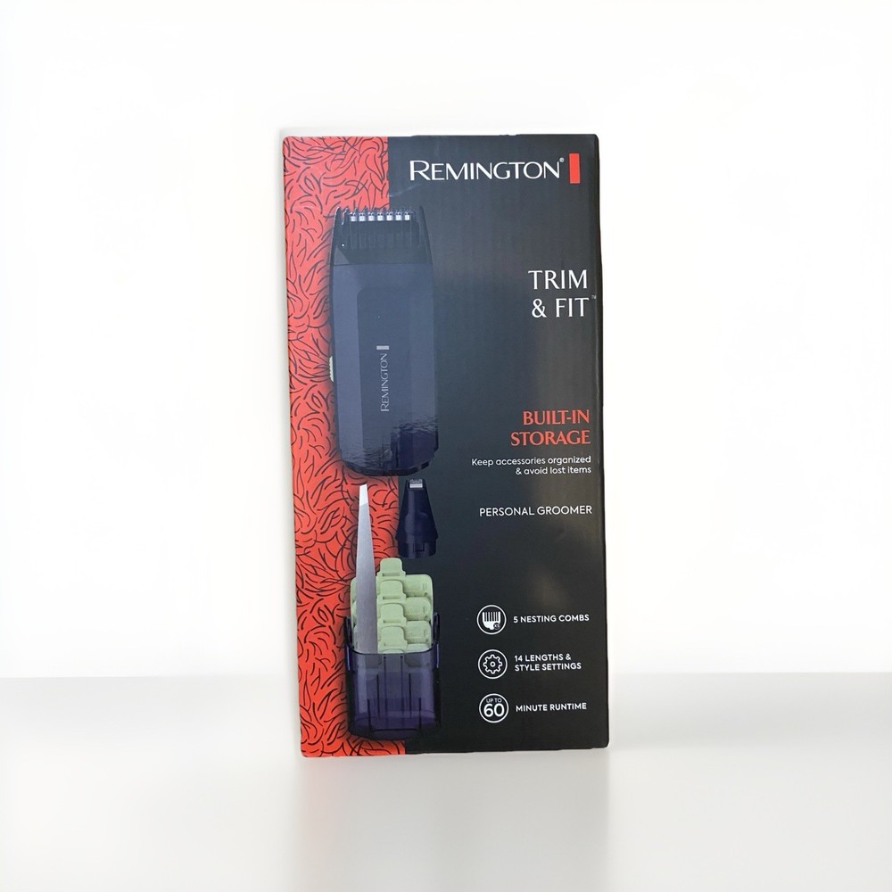 Remington Trim & Fit Trimmers For Hair & Beard, Built In Storage New In Box