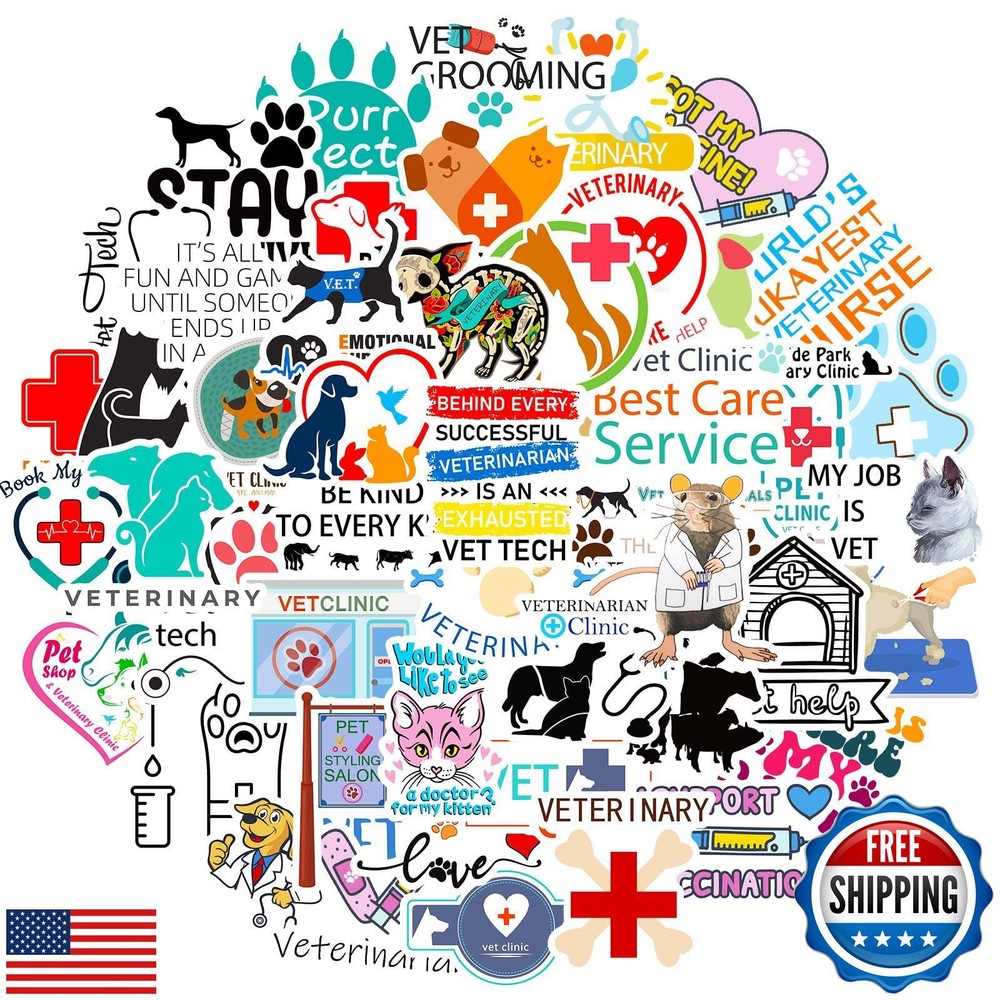 CRITICY 50-Pack Waterproof Cute Animal Protection Stickers