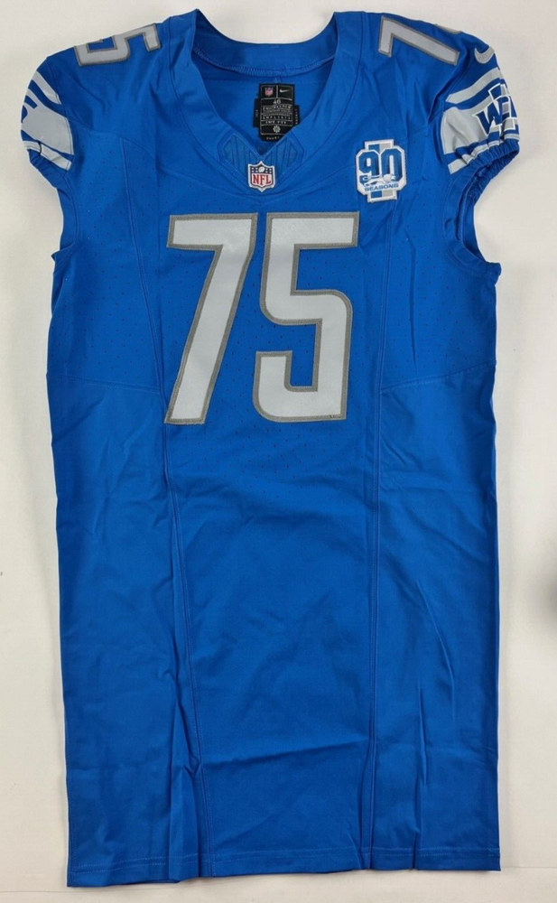 2023 Detroit Lions Colby Sorsdal Game Issued NFL Football Jersey w/ 90th Patch