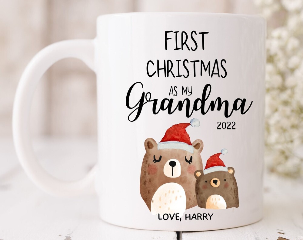 Grandma First Christmas Mug Gift for Granny 2022 Holiday Present