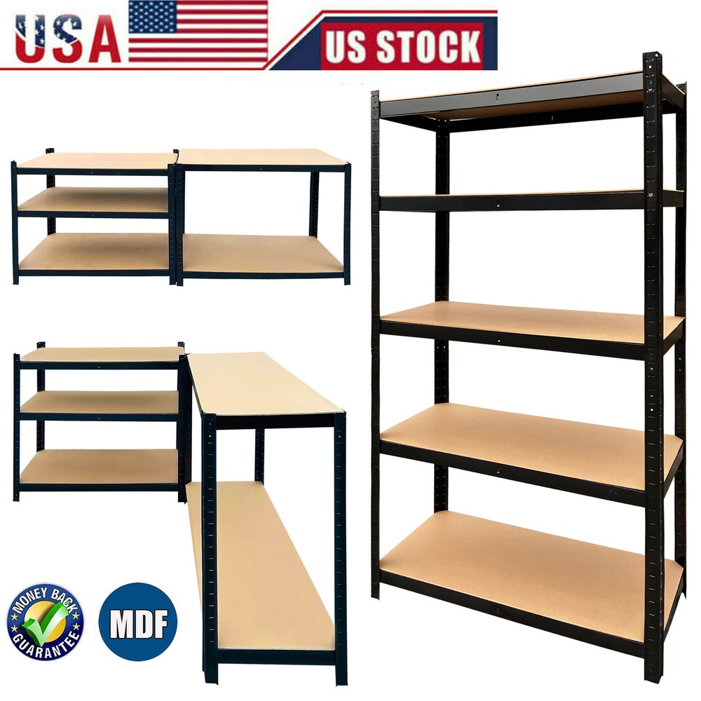 Garage Shelf Metal Storage 5 Tier Adjustable Shelves Racking Home Bay Heavy Duty