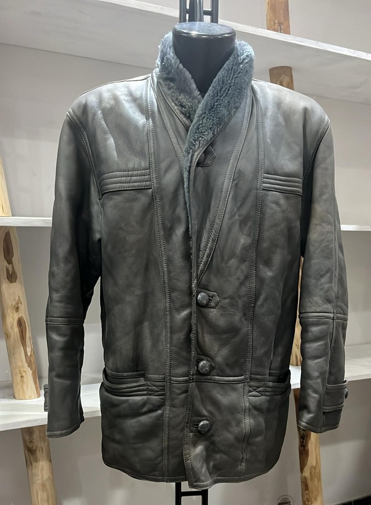 Shearling Sheepskin Pre-Owned Men's Gray Size 50 XXM156L