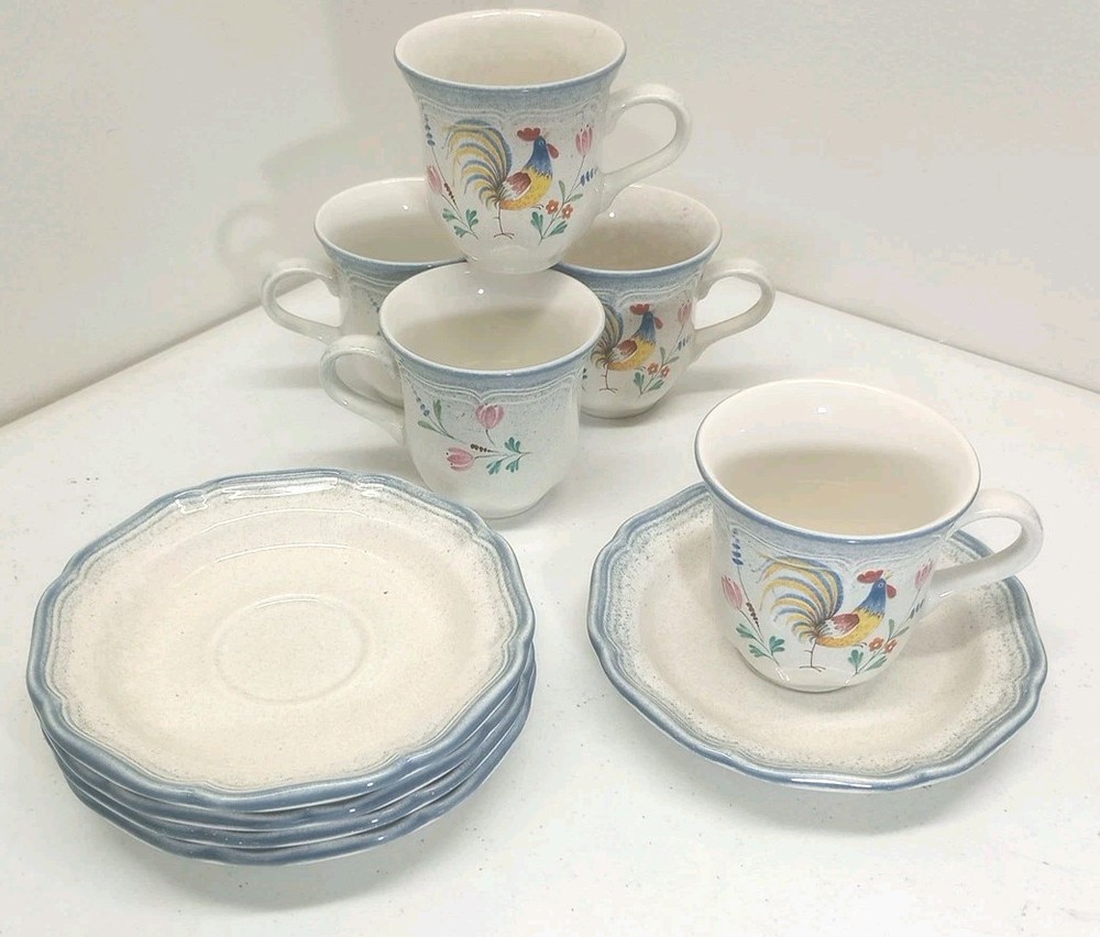 Mikasa Country Hearth 8 Oz Cup and Saucer Set of 5 Made in Japan  