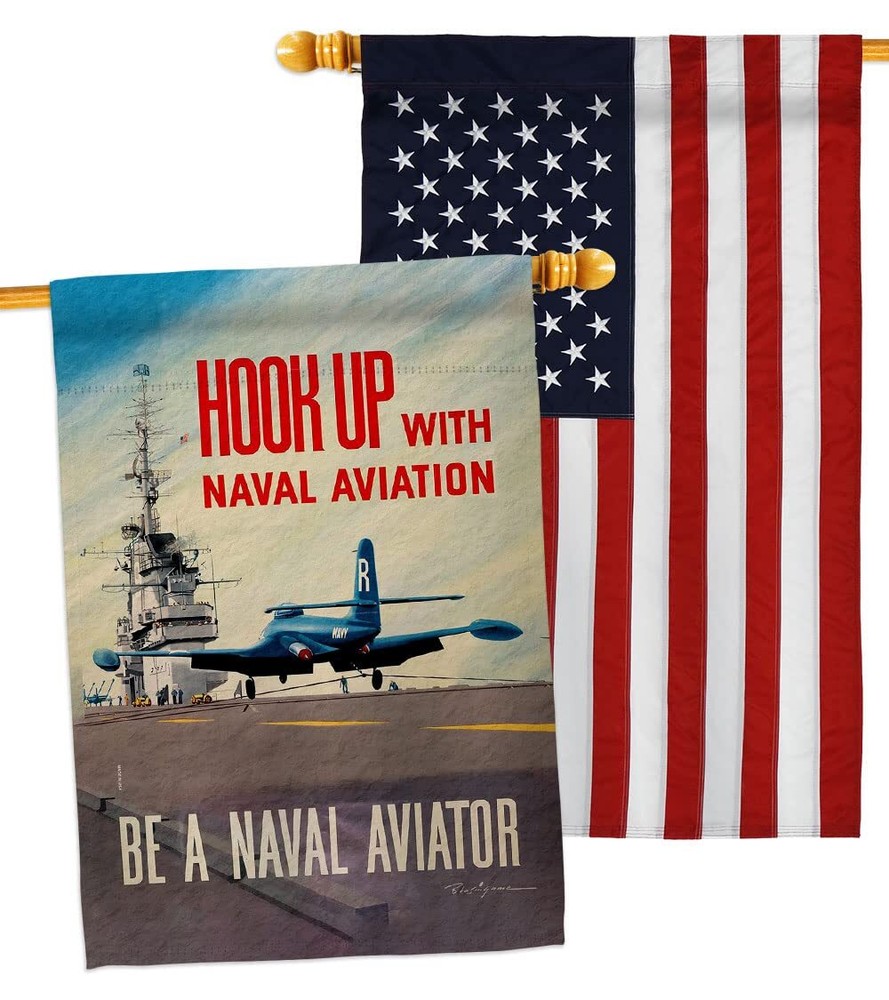 USBrotherhood Hook Up Naval Aviation House Flag Pack Armed Forces Navy USN Se...