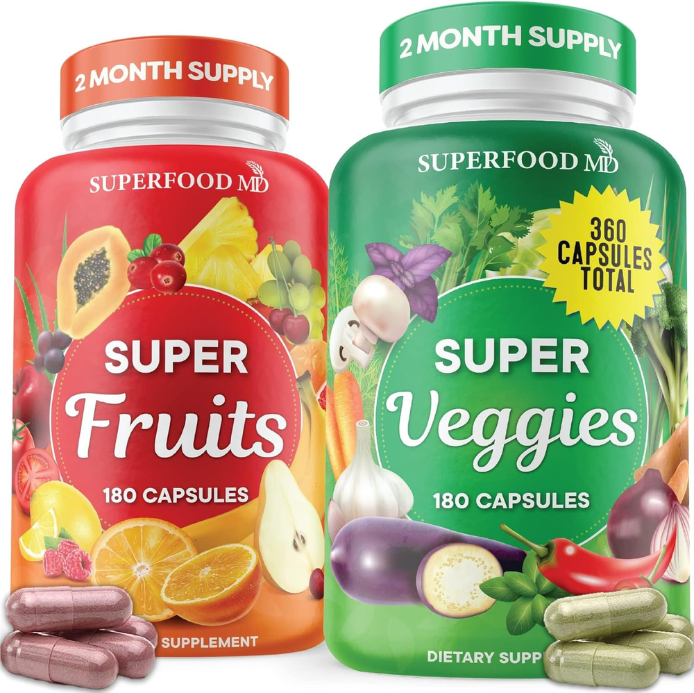 Superfood Fruit and Veggie Supplement - 360 Whole Super Fruit and Vegetable Supp