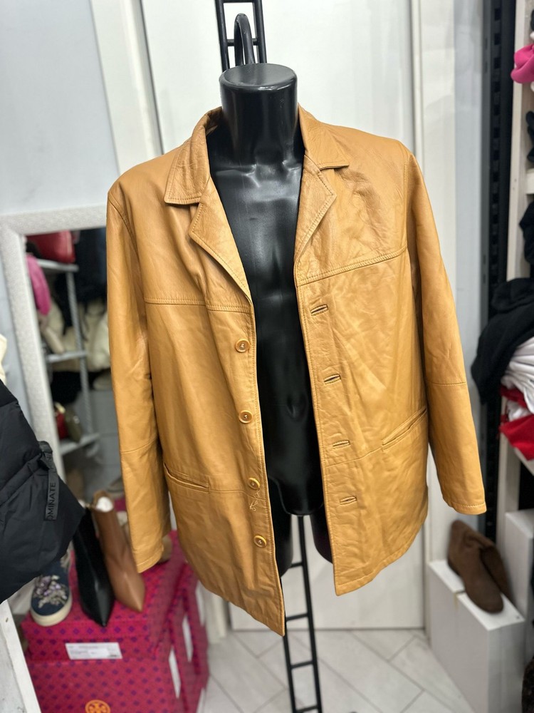 Mansion Men's Brown Leather Jacket Size 54 LLV1419