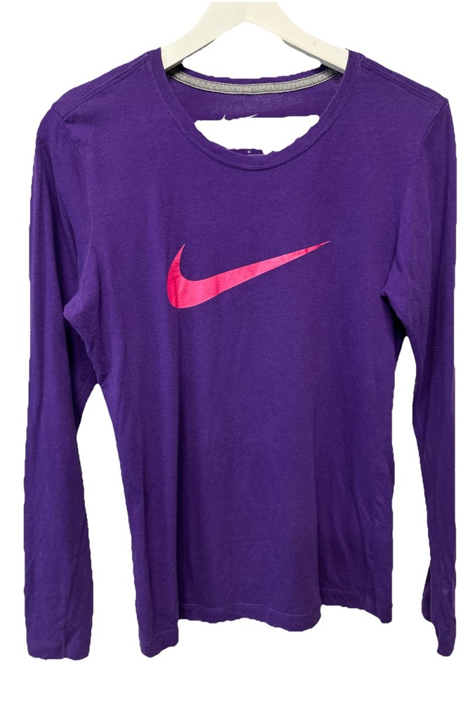 Nike Slim Fit Long Sleeve Tee Tshirt Athletic Top Purple Size M