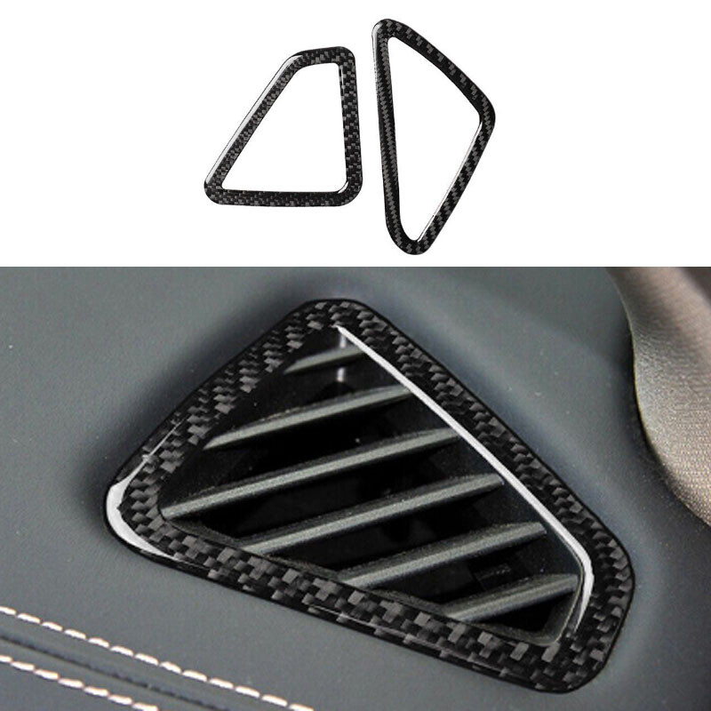 For BMW X5 X6 F16 F15 14-18 2X Carbon Fiber Center Dashboard AC Vent Outlet Trim