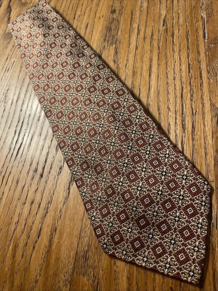 EUC Jos. A. Bank Signature Collection Thick Silk Geometric Tie Made In Italy