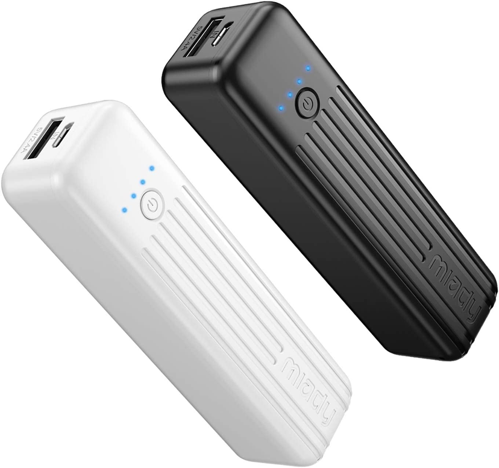 Ultra-Light 2-Pack 5000mAh Mini Portable Charger 3.45Oz Power Bank