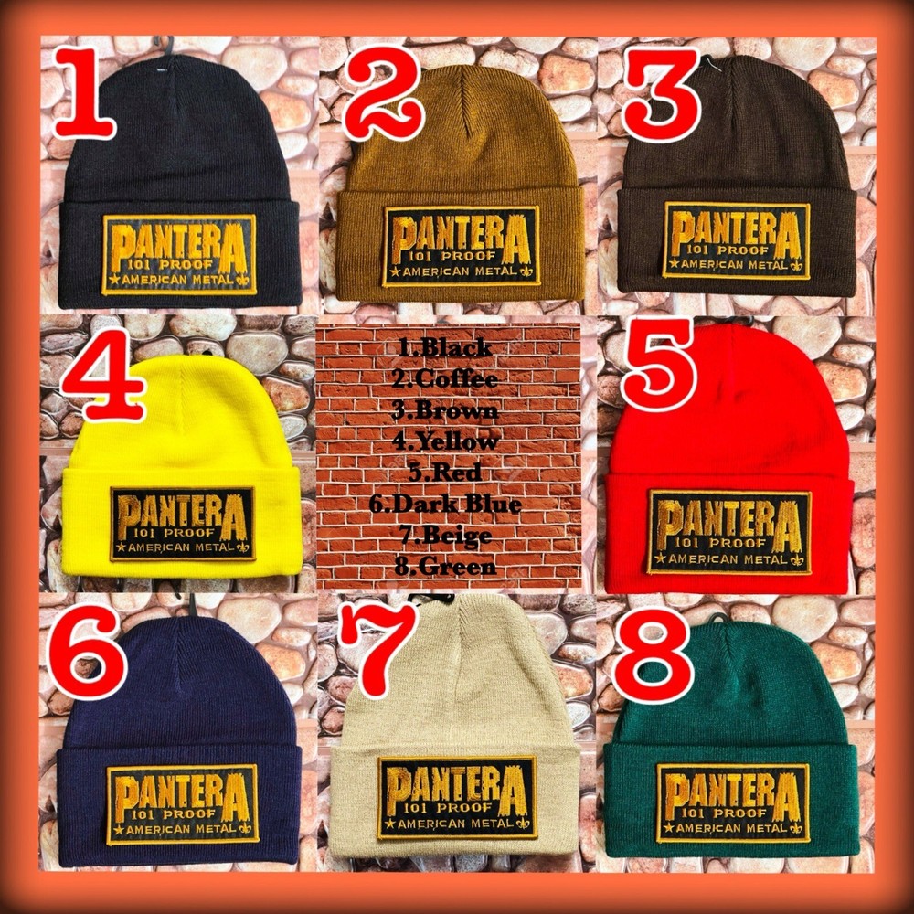 PANTERA🇺🇸BLACK PATCHED BEANIE ( OTHER COLORS ) ➕ NECKLACE