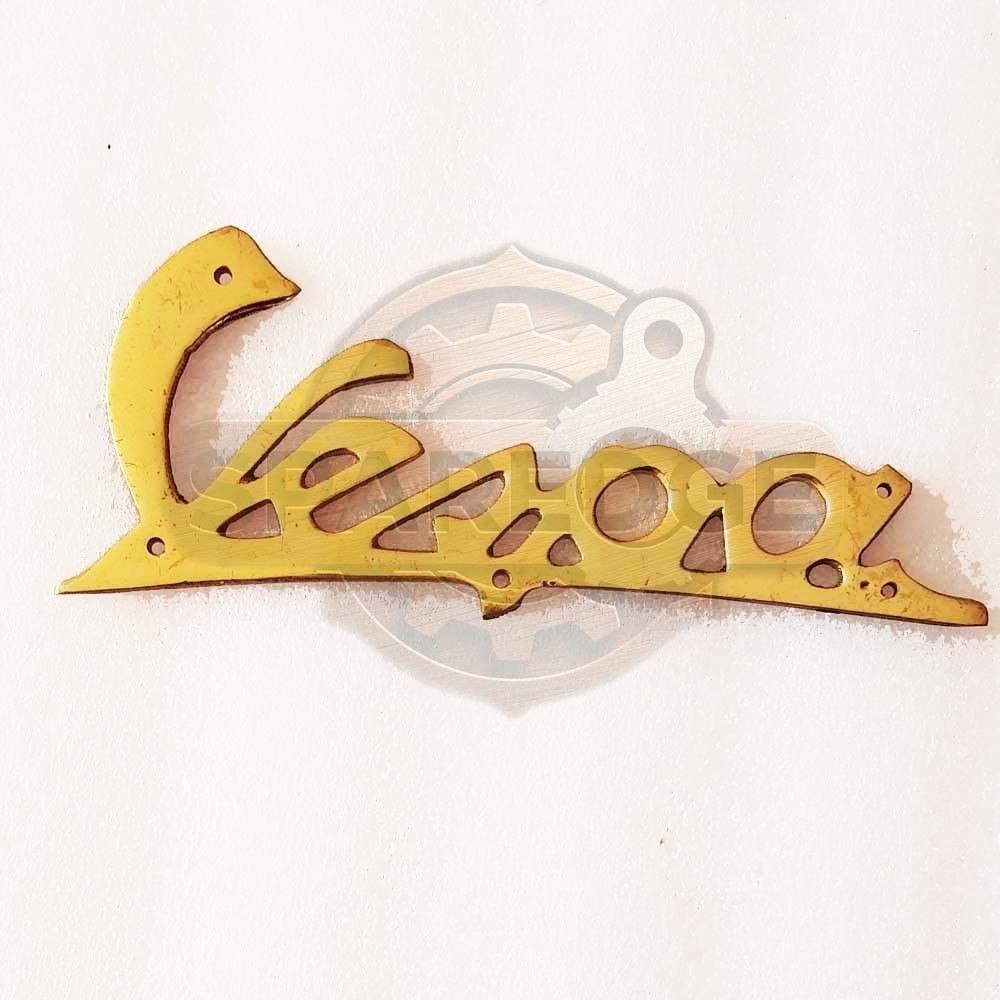 Customize Vintage Scooter Vespa Front Panel Brass Gold Badge