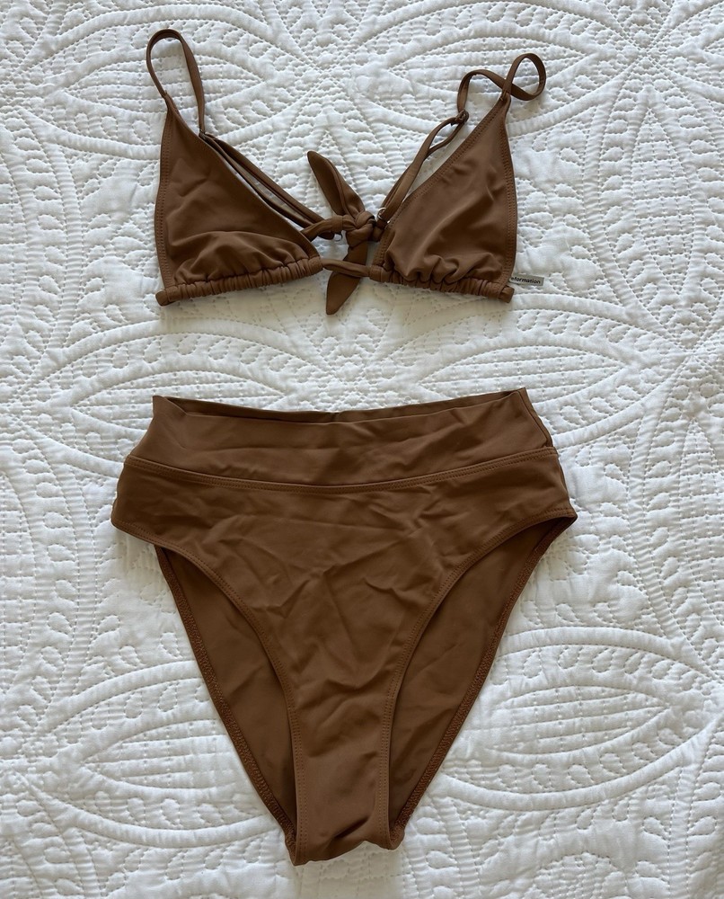 Reformation brown high waisted bikini set Size XS