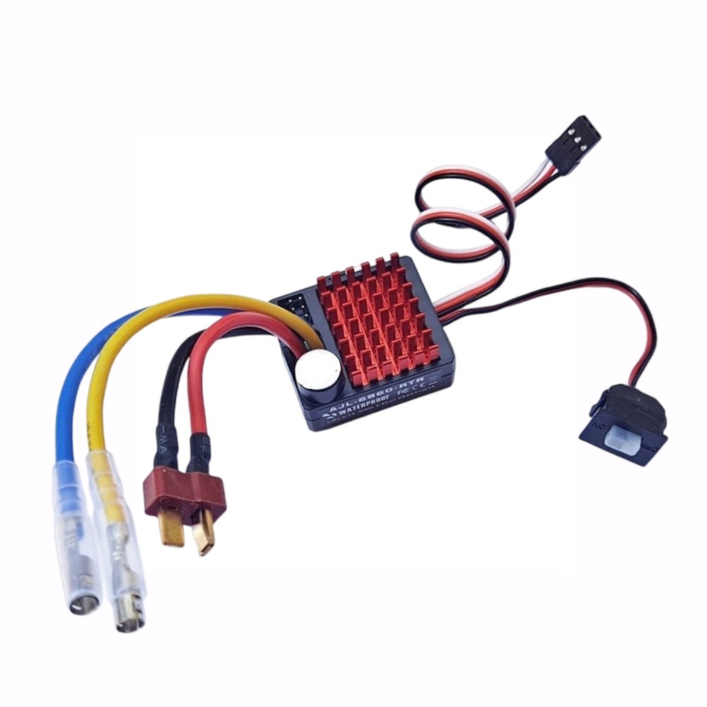 60A Brushed ESC for 1/10 RC Cars – Compatible with Tamiya, Traxxas, Wltoys & 540/550/380/370 Motors