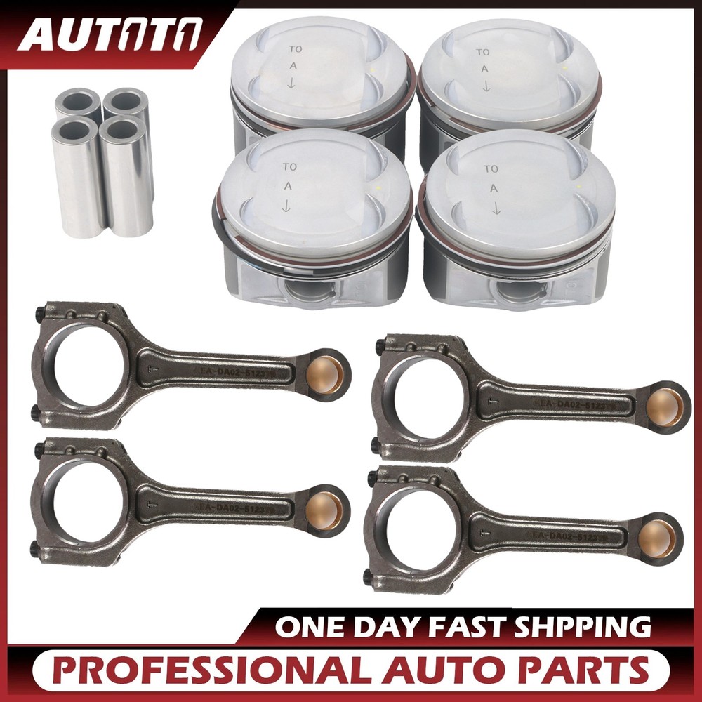 G4KF Engine Pistons & Rings Set w/ Con Rods For Hyundai Genesis Coupe Kia 2.0L