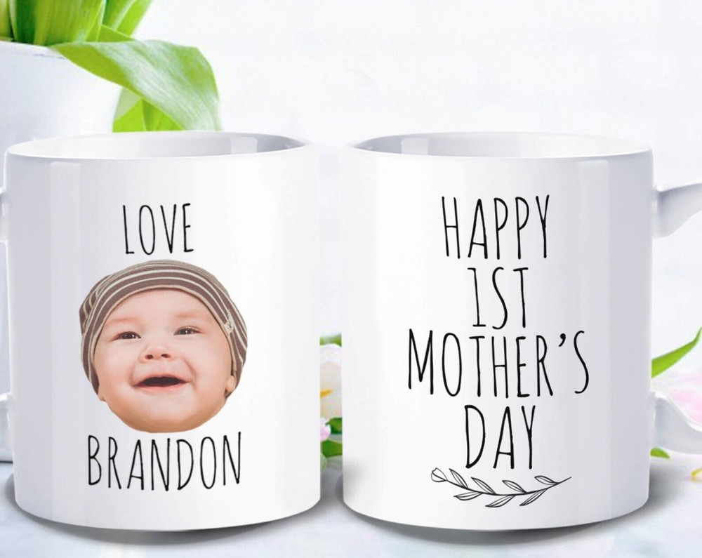 1st Mother's Day Mugnew Mom Gift  Personalized With Photo Of Baby Fpm001