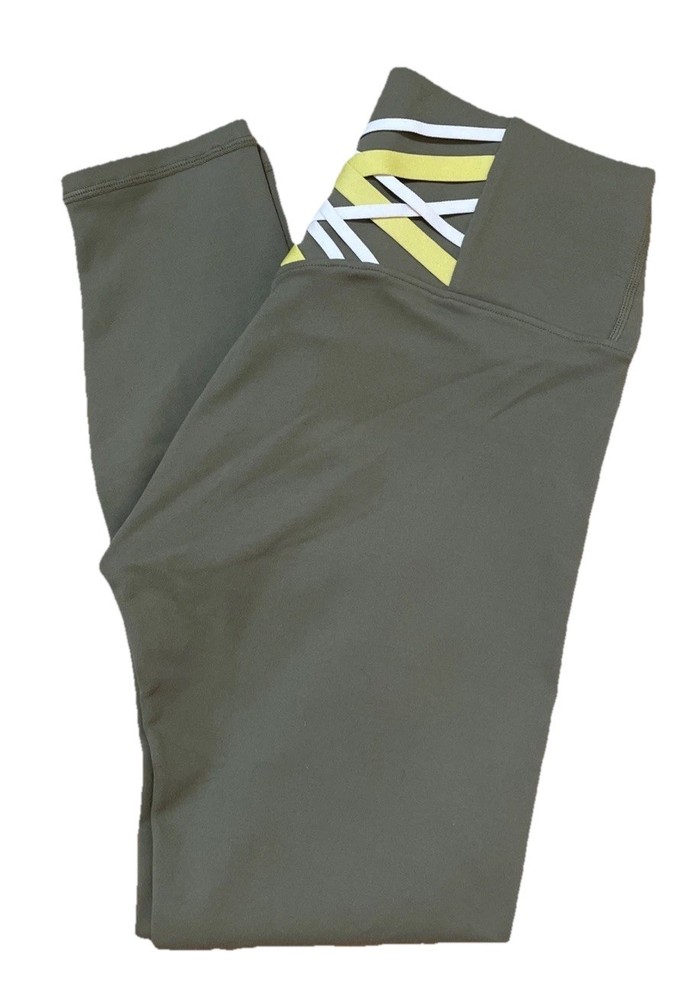 Fabletics PowerHold High-Waisted 7/8 Leggings in Olive Size Small