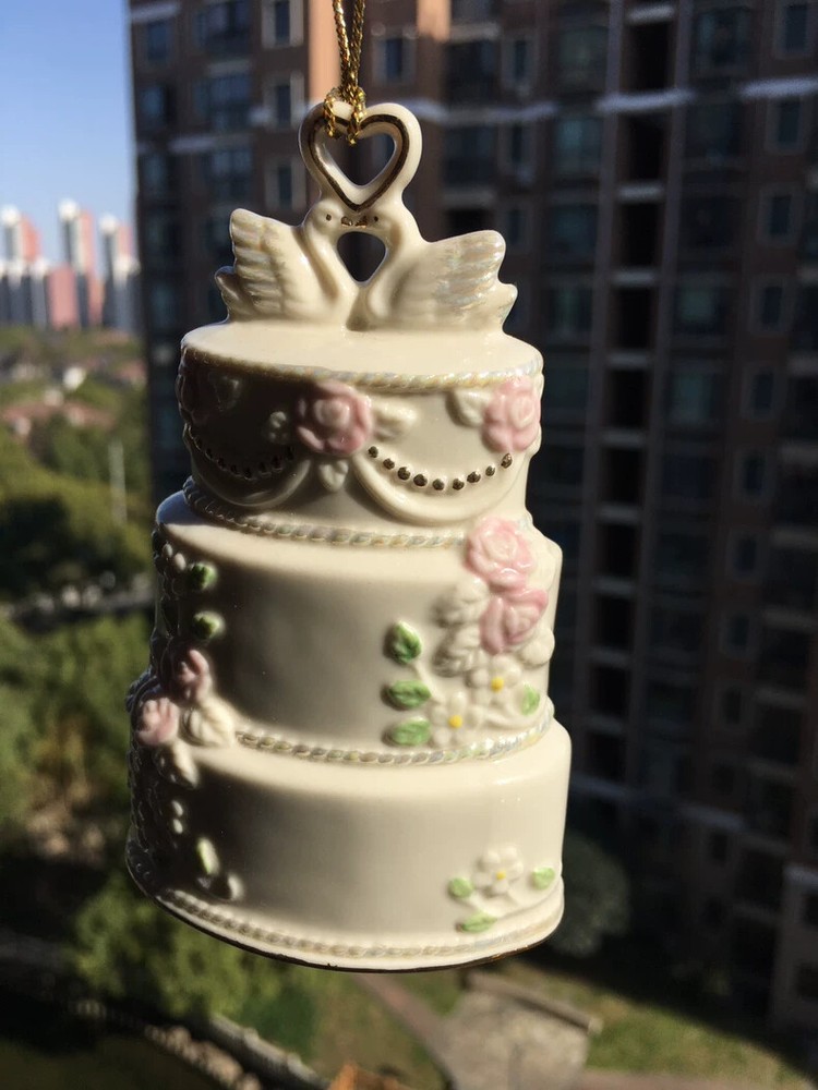 Rare LENOX Celebration Of Love Wedding Cake Ornament Hanging Pendant