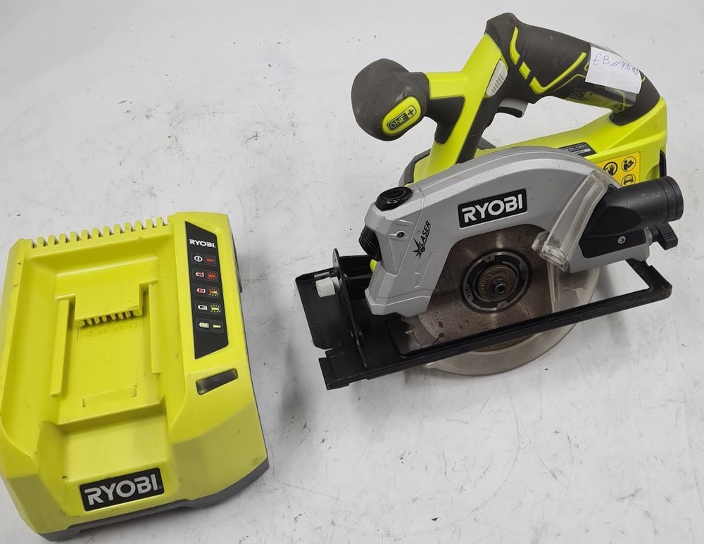 Lot of 2 Ryobi Tools - RWSL1801 Circular Saw, Charger, For Parts
