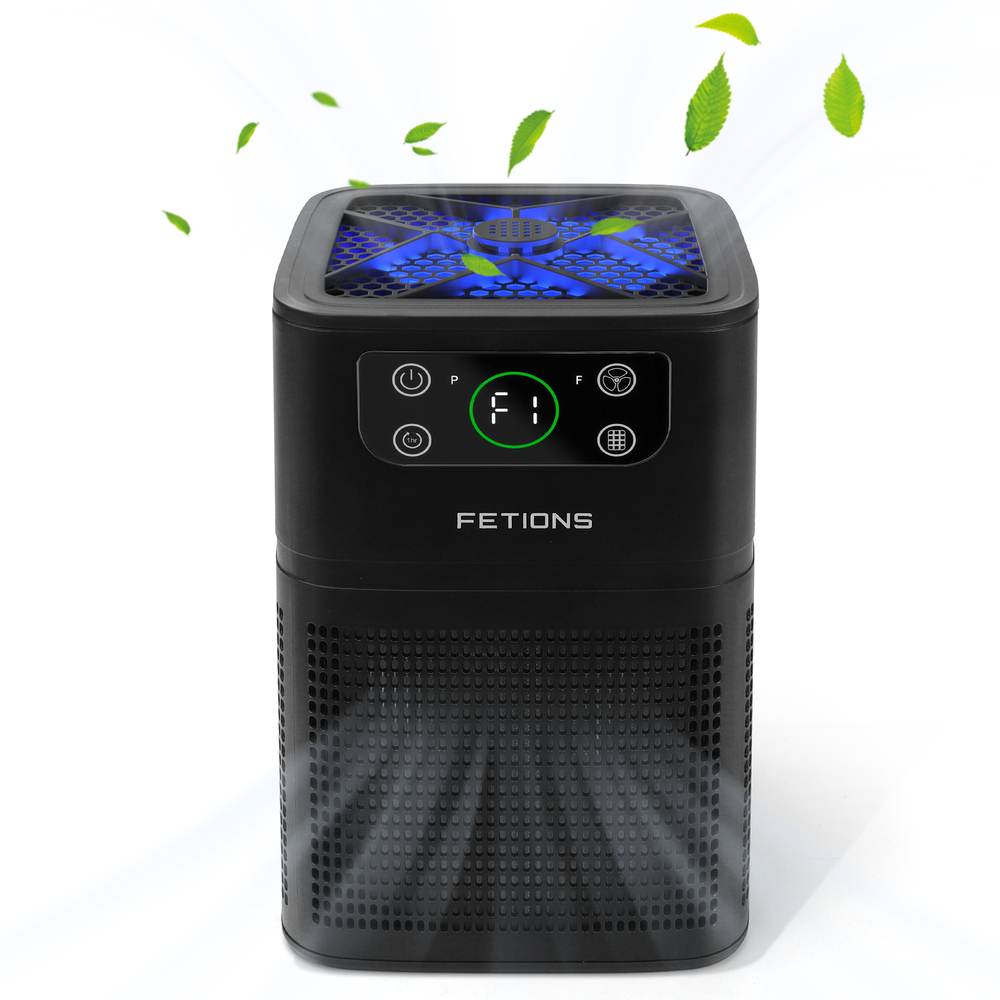 Black Home HEPA Air Purifier Large Room Air Cleaner for Allergies Smoke