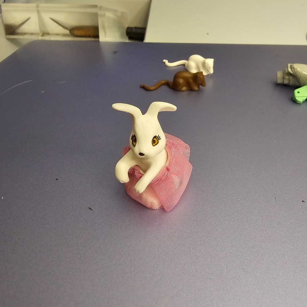 LEGO White Rabbit with Pink Tutu Animal Figure  