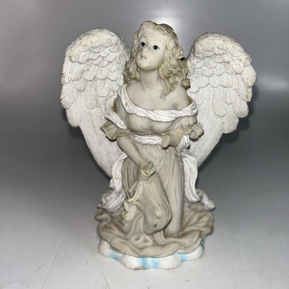 Vintage Angel Holding Dove Figurine Collectible