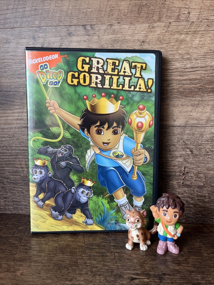 LOT NICK JR Go Diego Go DVD GREAT GORILLA With Toys Diego & Baby Jaguar Figures